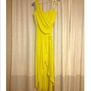 BCBG MAXAZRIA Neon Yellow Gown